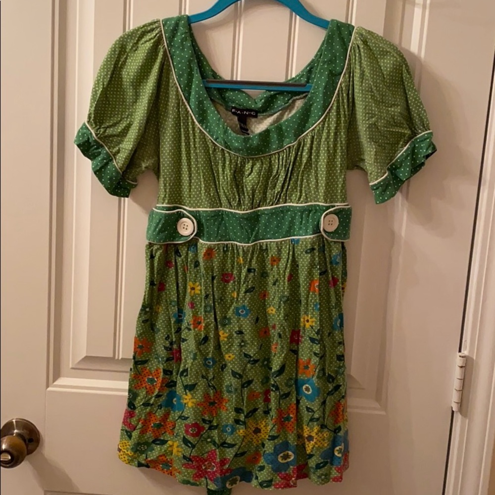 XL Green Floral Top